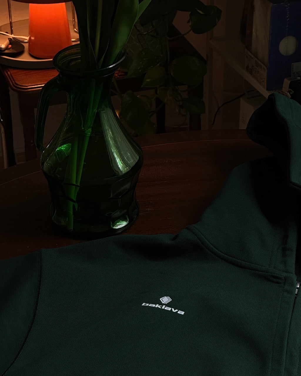 Memleket Grünes Ultra Heavy Boxy Zip Hoodie - „yabancı ve almancı”