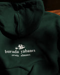 Memleket Grünes Ultra Heavy Boxy Zip Hoodie - „yabancı ve almancı”