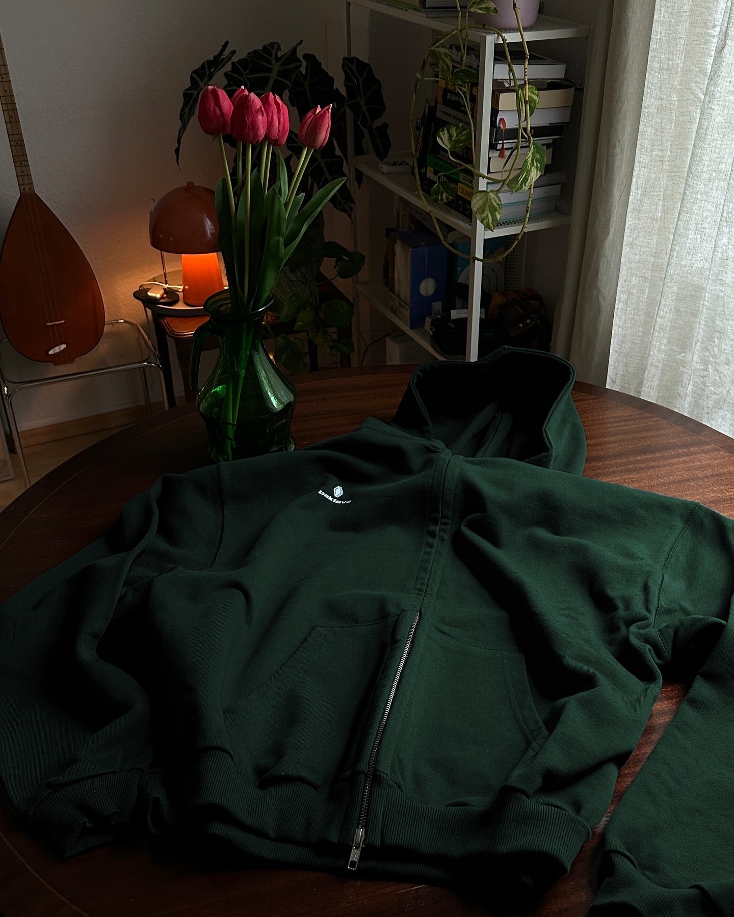 Memleket Grünes Ultra Heavy Boxy Zip Hoodie - „yabancı ve almancı”