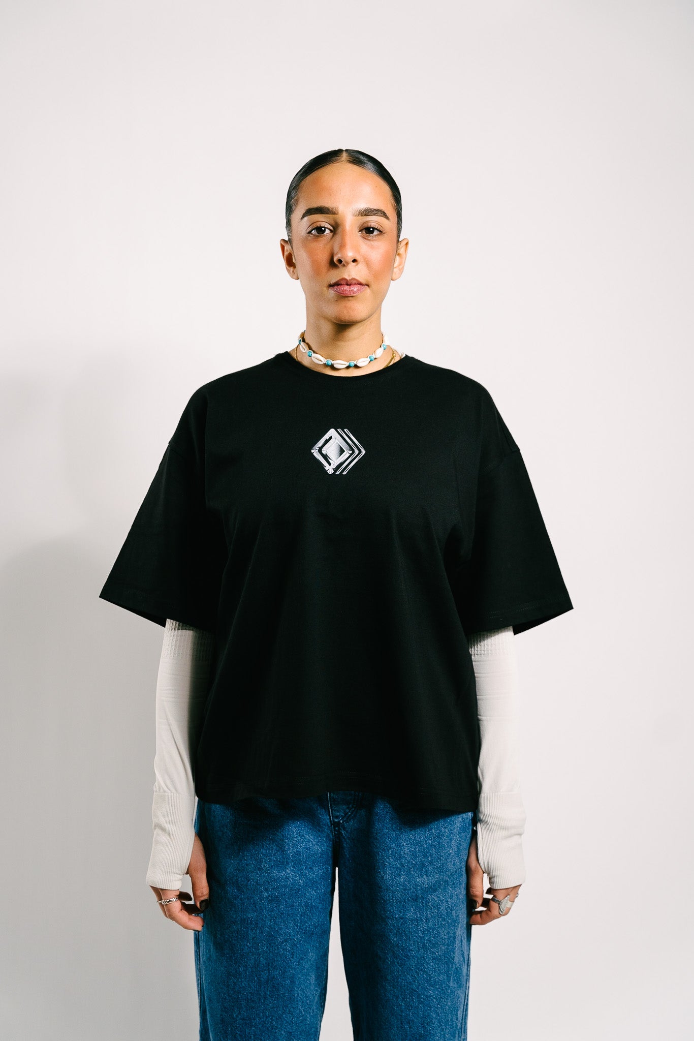 Black Cropped Boxy Heavyweight T-Shirt - "YOUR FUTURE"