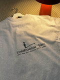 Duman Graues Bio-Baumwolle Boxy T-Shirt „conditional love”