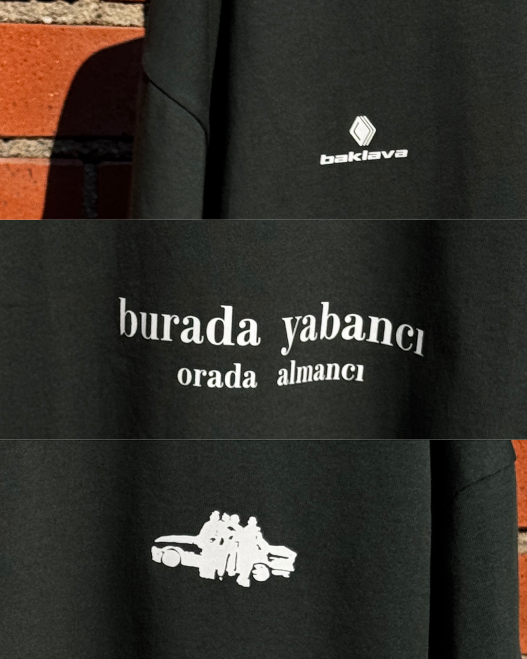 Memleket Grünes Bio-Baumwolle Boxy T-Shirt „yabancı ve almancı“